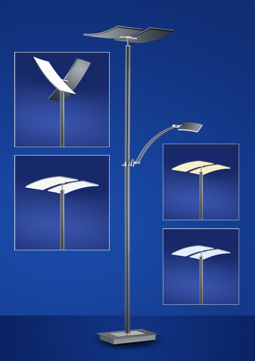 B-Leuchten LED-Stehleuchte Duo 60245/2-92 - LEUCHTENKING