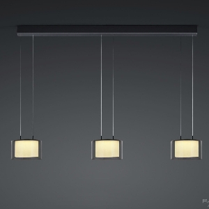 Klassische  fürs Wohnzimmer von BANKAMP Leuchtenmanufaktur LED-Pendelleuchte flex Grand SMOKE 2216/3-39